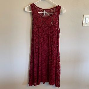 Burgundy lace dress
